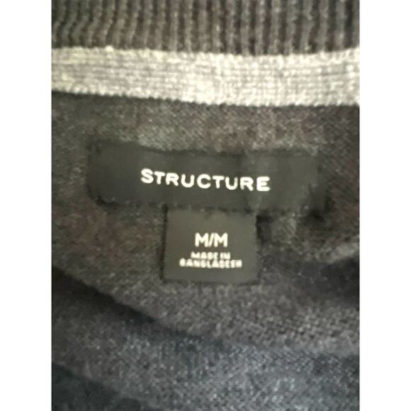STRUCTURE Gray V-Neck Pullover Long Sleeve Sweater Men’s Size Medium - Picture 4 of 5
